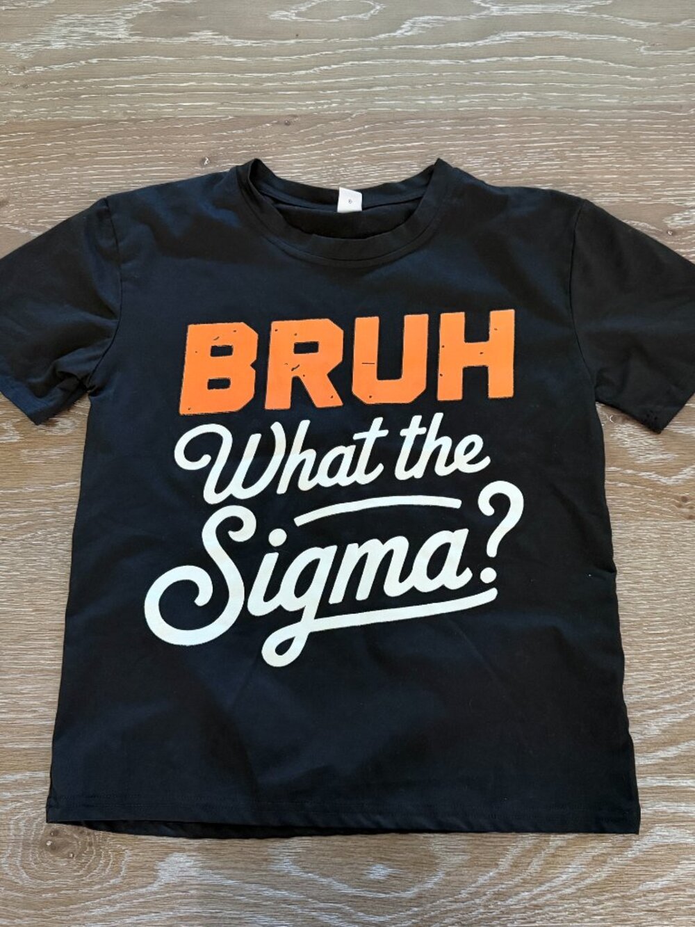 Boys SHEIN black what the sigma short sleeve t-shirt tee size 9 years